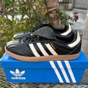 Women's adidas Originals Samba Long Tongue Shoes - Black Cream White Gum JS3937